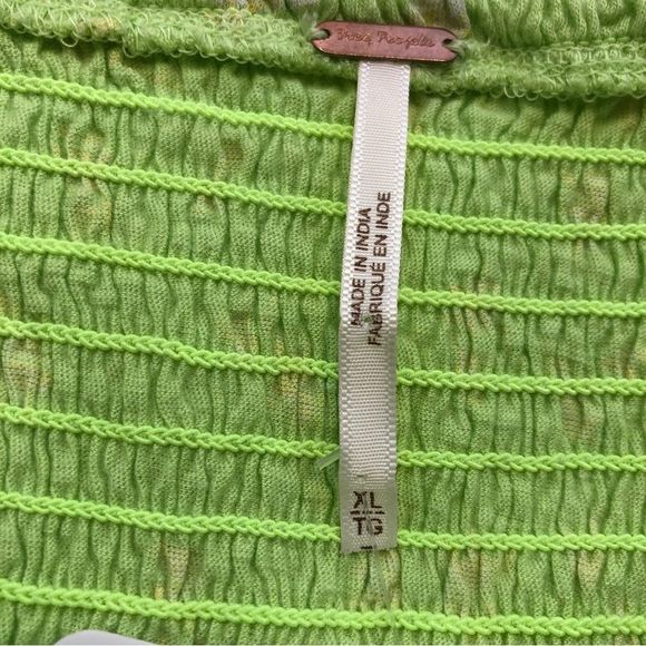 Free People, Marigold Square Neck, Floral Print Smocked Top, Size XL - Picture 2 of 13